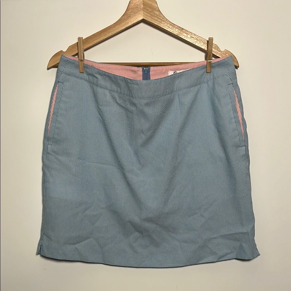 Greg Norman Women’s Blue & White Skort with Pink Accents